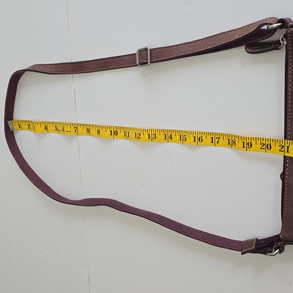 Fossil Crosstown Plum Leather Crossbody Bag Zip Snap - Picture 15 of 17
